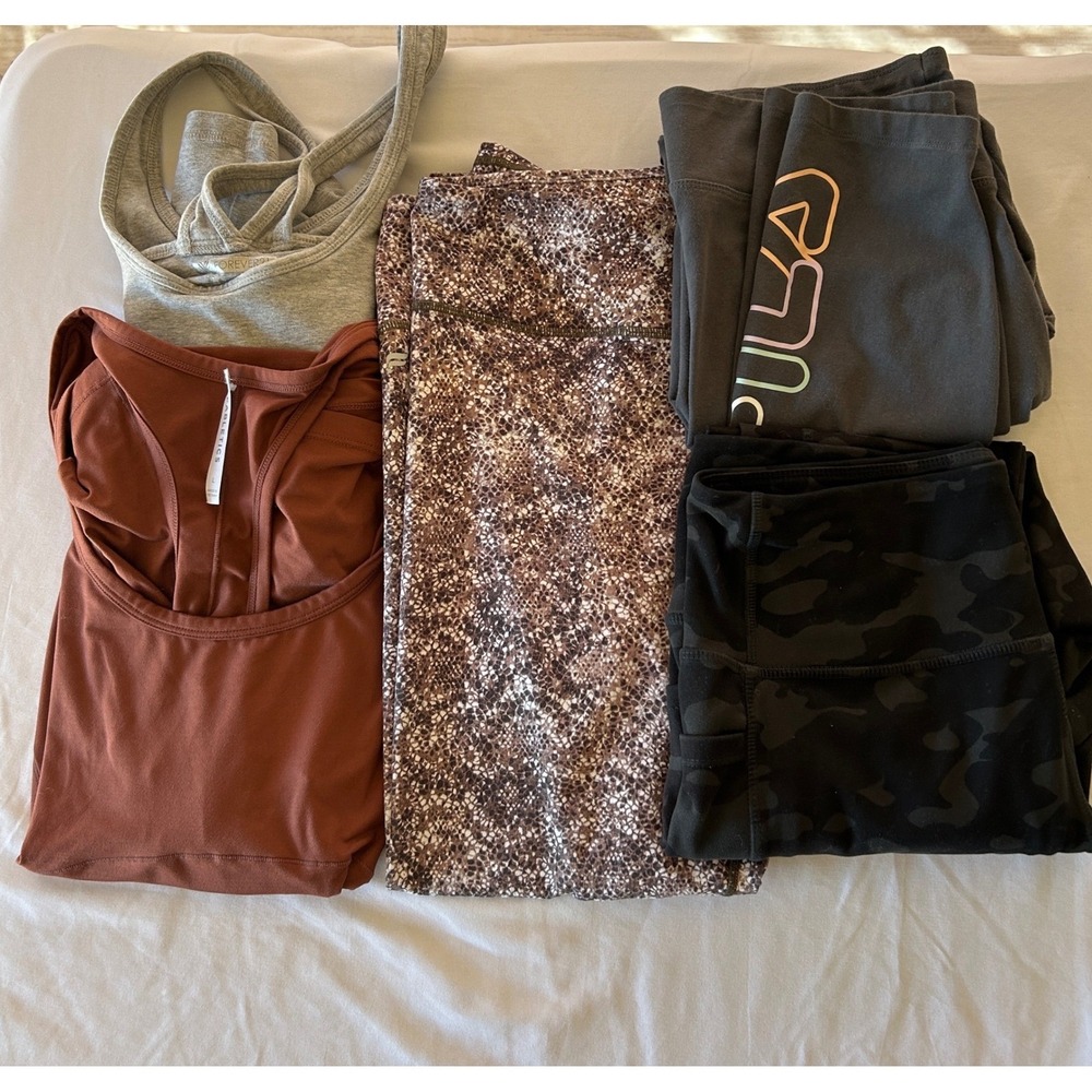 Women's Size Large Activewear Bundle 5pc Fabletics FILA Danskin Athleisure Lot‎